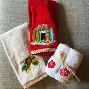 Tropical theme - hand towels and wash clothes set